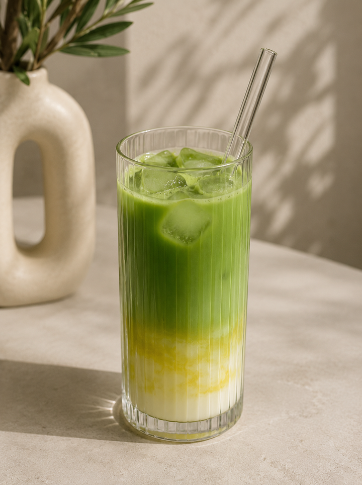 Iced Matcha mit Mango